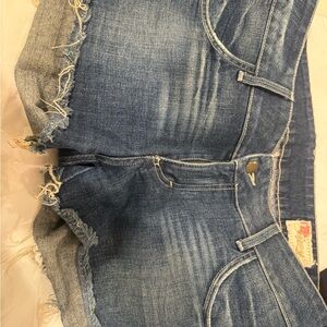 Siwy Blue Frayed Hem Women's Denim Shorts